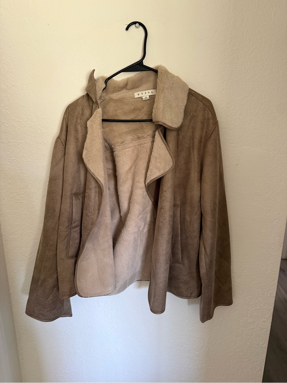 HYFVE Taupe Teddy Jacket with Plush Lining